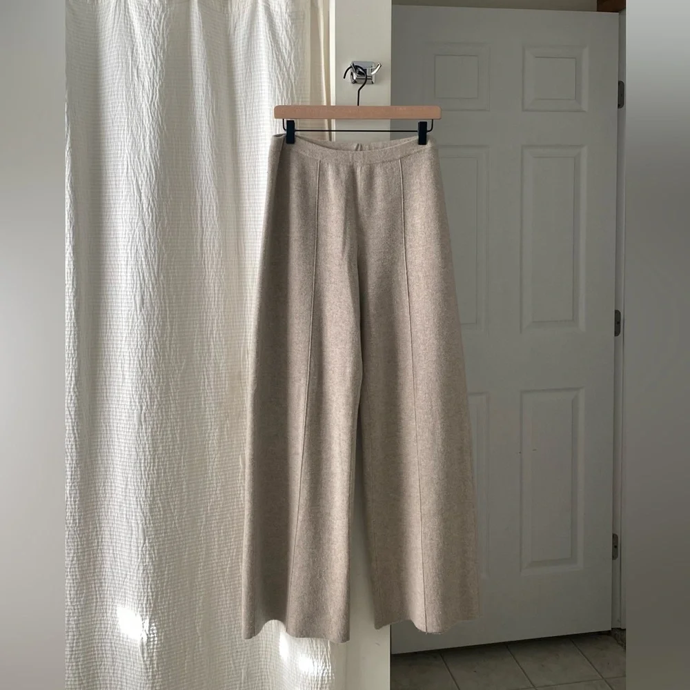 Lafayette 148 New York Cashmere & Silk-Blend Double Knit Pants in Taupe - Picture 5 of 9